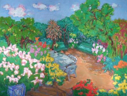 &quot;Mi jardín&quot;, óleo s / t, 97 x 130 cm.